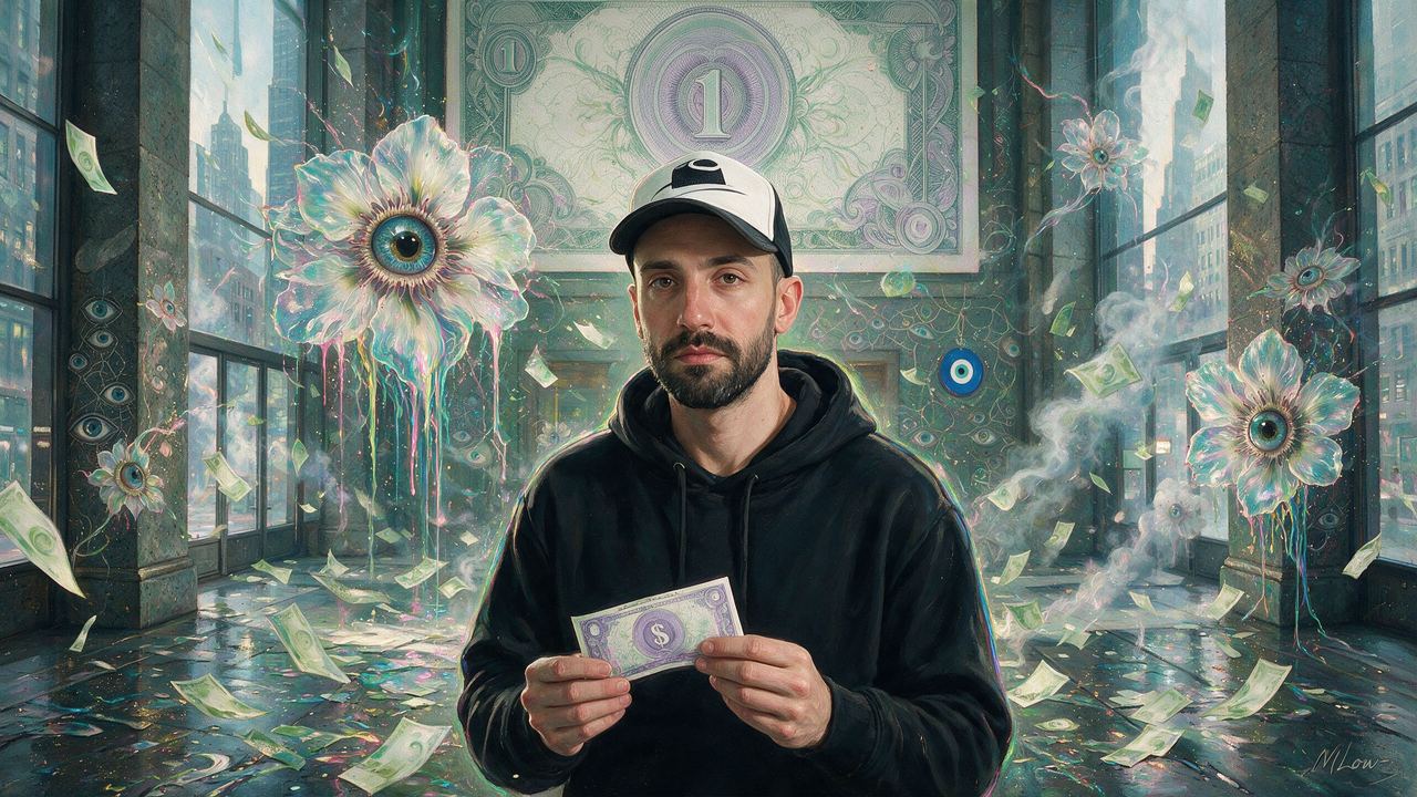 Steve Pikelny, portrait painted by MLow: Raining Nothing