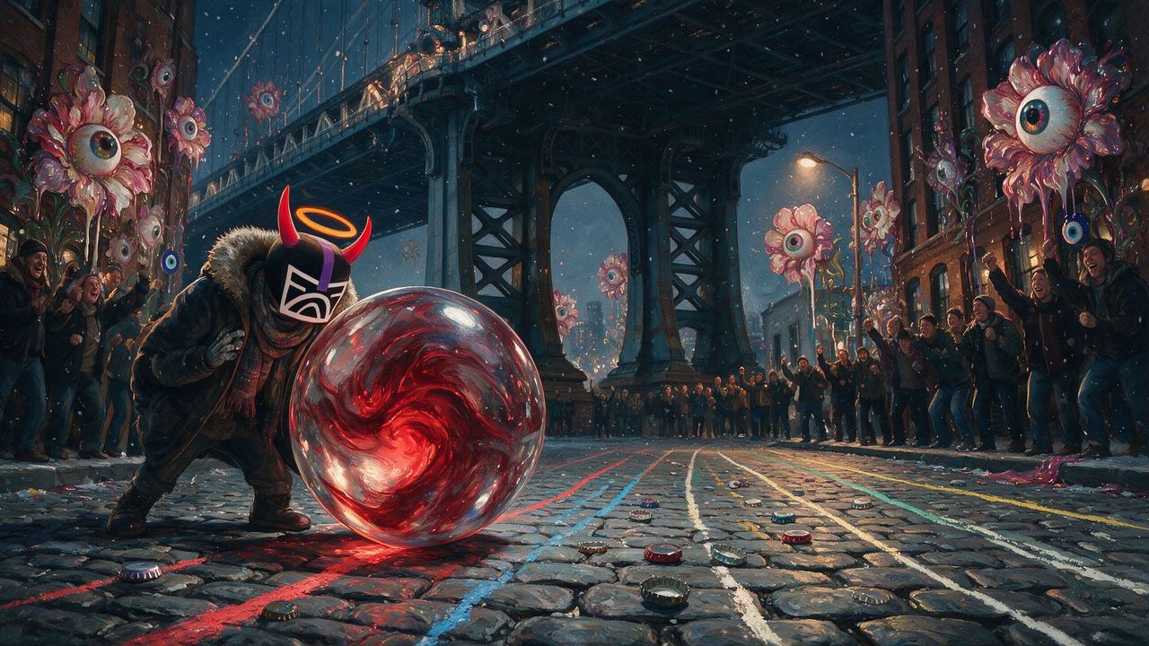 thecrustiest, portrait painted by MLow: Blowing on Crusty at DUMBO