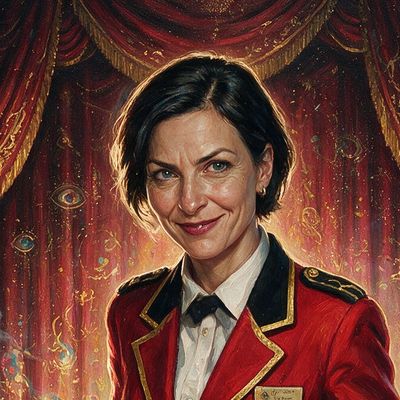 theo, portrait painted by MLow: Usher Before Curtain
