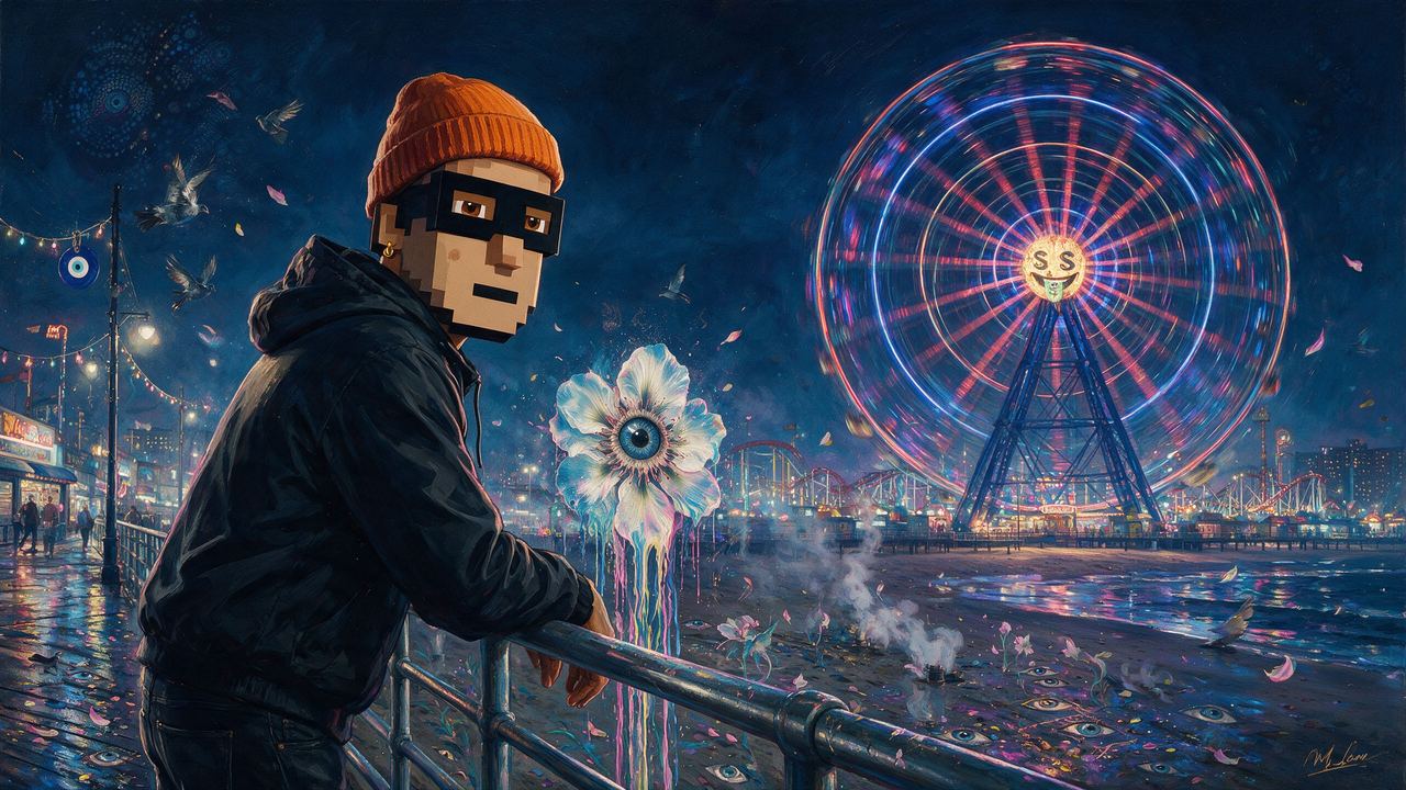 tinoch, portrait painted by MLow: Loop Hole at Coney Island