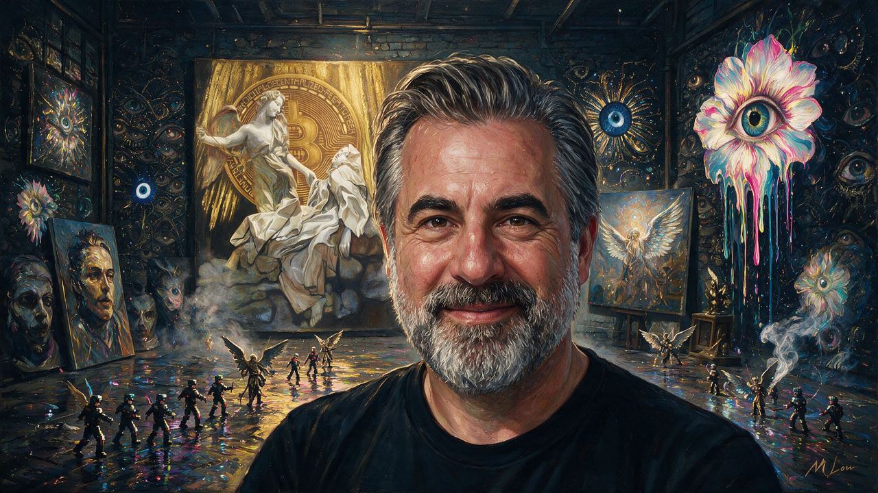 Trevor Jones, portrait painted by MLow: The Bitcoin Angel