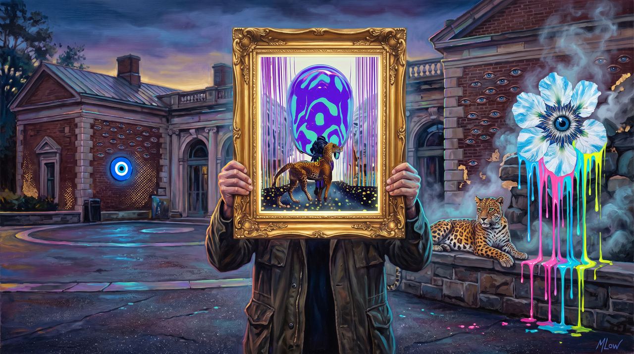 twinflames, portrait painted by MLow: Leopard in the Gilded Frame
