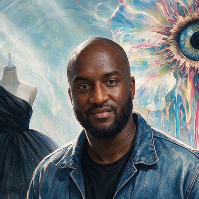 Virgil Abloh, portrait painted by MLow: The Architect in Brooklyn