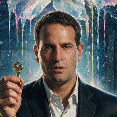 Wences Casares, portrait painted by MLow: The Vault Under Liberty Street