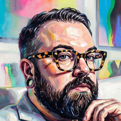 Wes McQ, portrait painted by MLow: The Maxi Sits Down