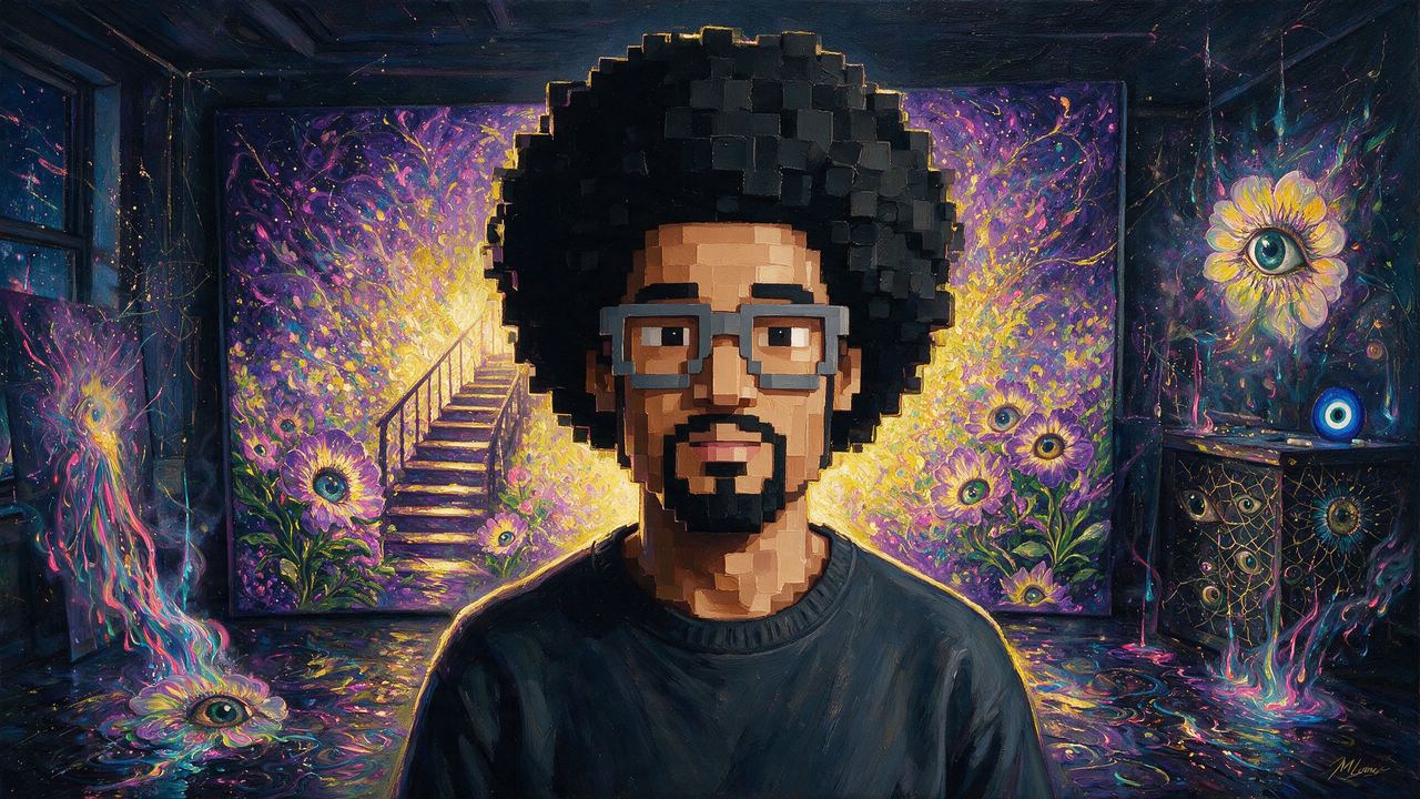 WGMeets, portrait painted by MLow: The Stairway Canvas