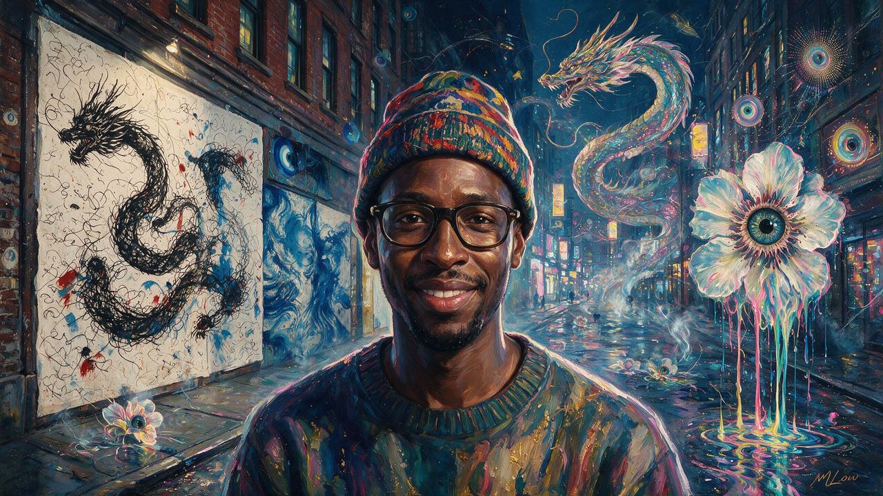 William Mapan, portrait painted by MLow: Dragon on the Wall