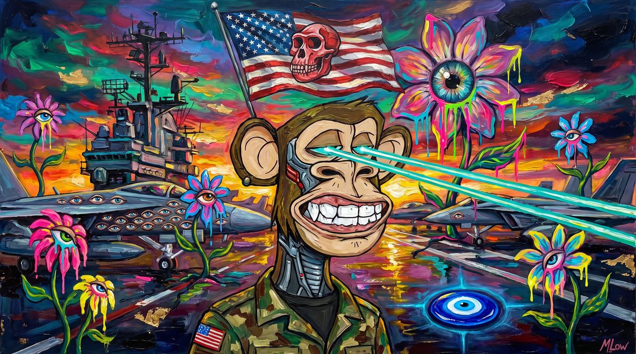 Wylie Aronow, portrait painted by MLow: Laser Eyes on the Intrepid