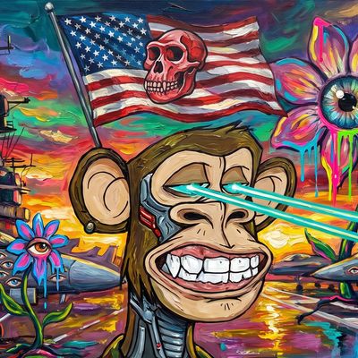 Wylie Aronow, portrait painted by MLow: Laser Eyes on the Intrepid