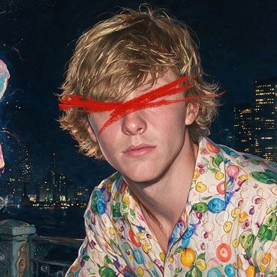 xbtdln, portrait painted by MLow: Loud Shirt on the Ferry