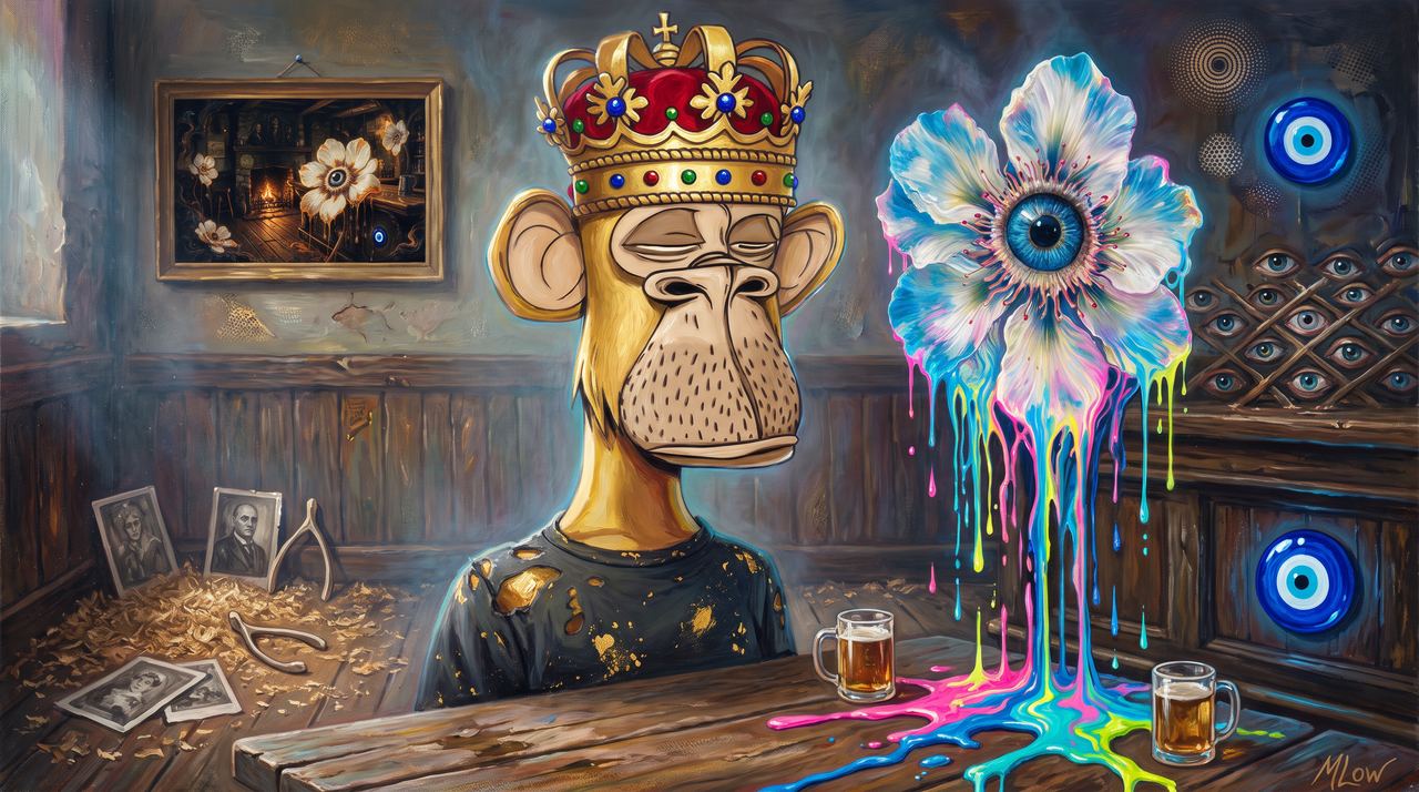 xkevie-vault.eth, portrait by MLow: The Crown at McSorley's