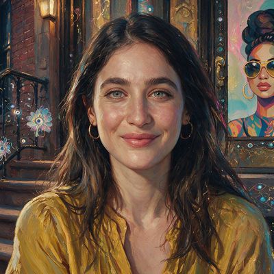 Yam Karkai, portrait painted by MLow: Woman on the Door