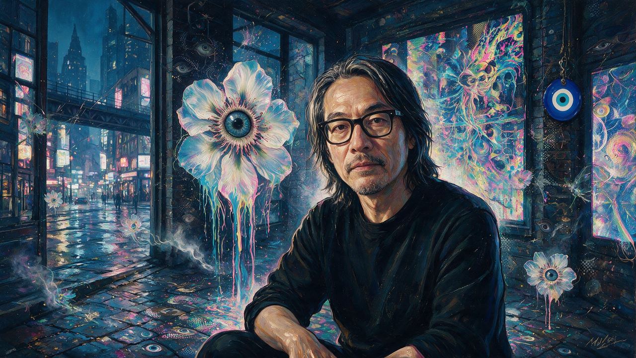 Yoshi Sodeoka, portrait painted by MLow: Static in Color