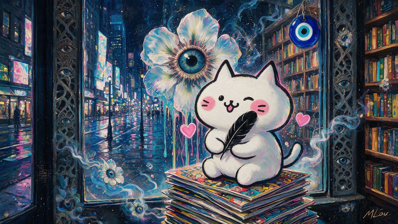 yumiebb, portrait painted by MLow: Blushing in the Kinokuniya Window