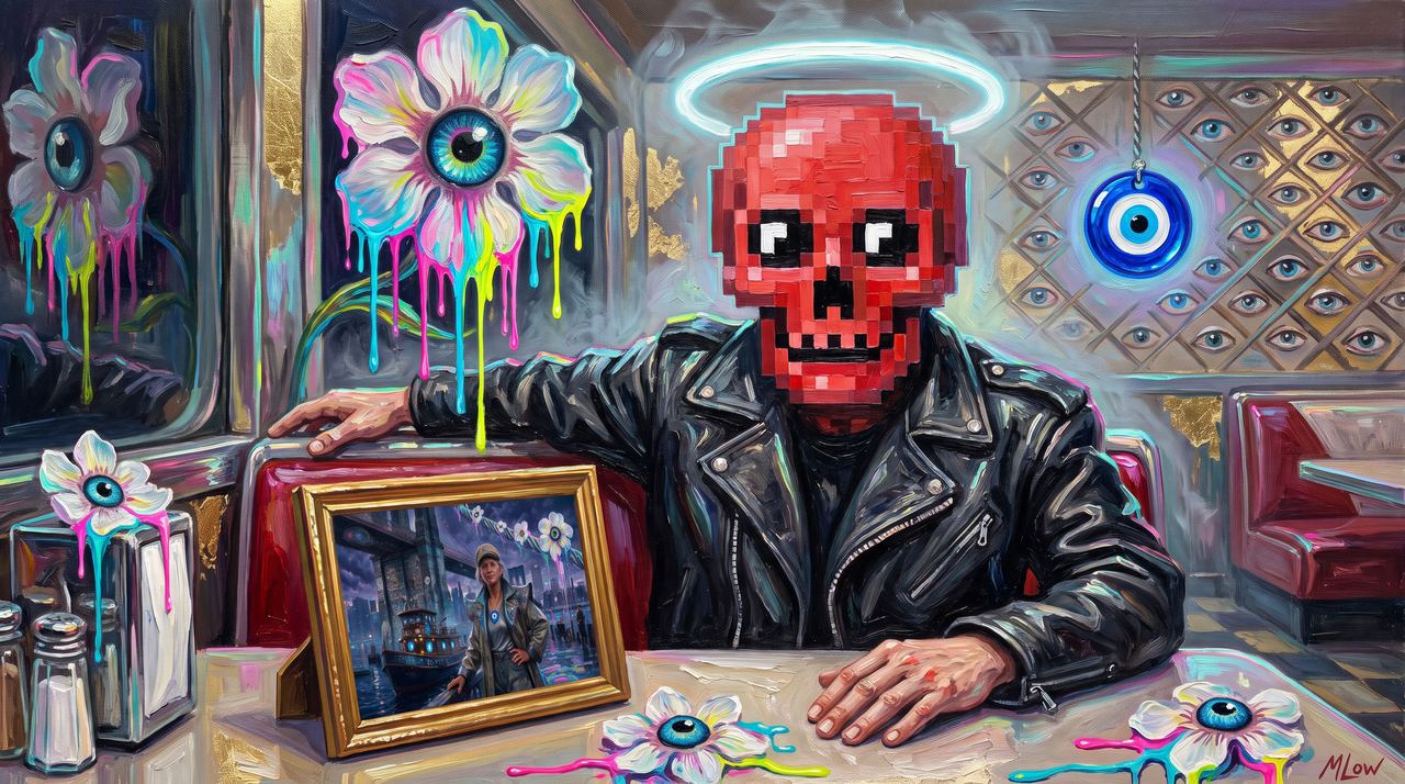 zag, portrait painted by MLow: Halo over Hell's Kitchen
