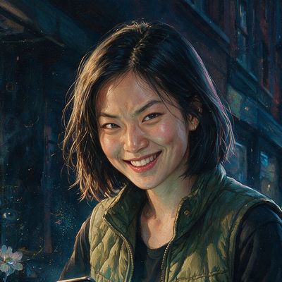 zeri_term, portrait painted by MLow: Fruit Stand on Mott Street