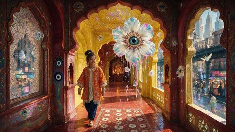 The Hindu Temple That Grows a Room, painted by MLow