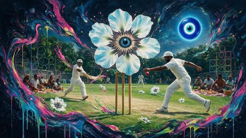 The Cricket Match, painted by MLow