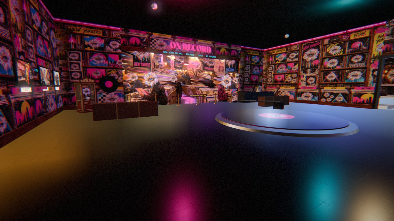 The record store: the floor in the middle is a turntable, ON RECORD: New York on Wax by MLow
