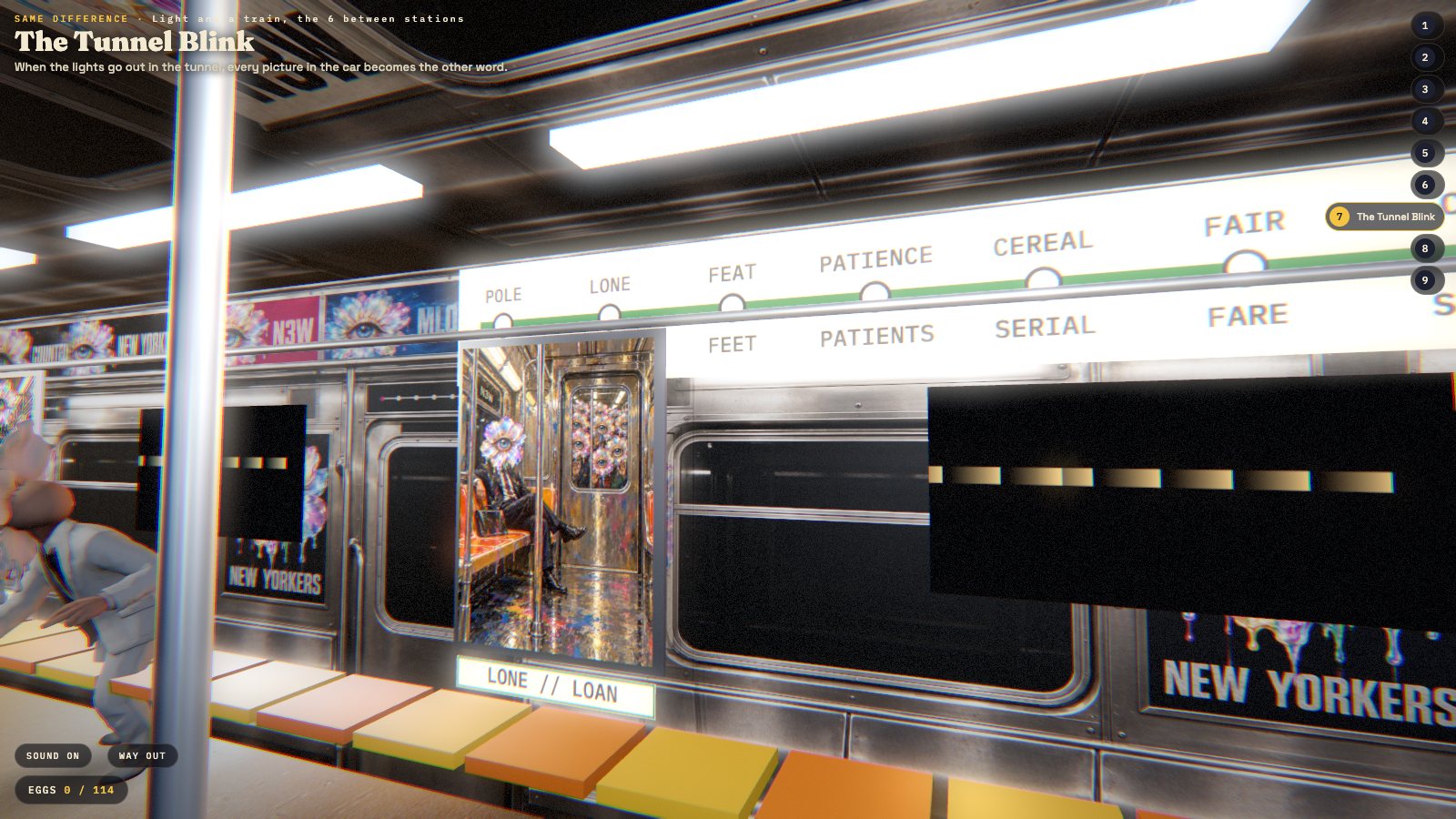 The tunnel blink: every picture on the 6 becomes the other word, SAME DIFFERENCE by MLow