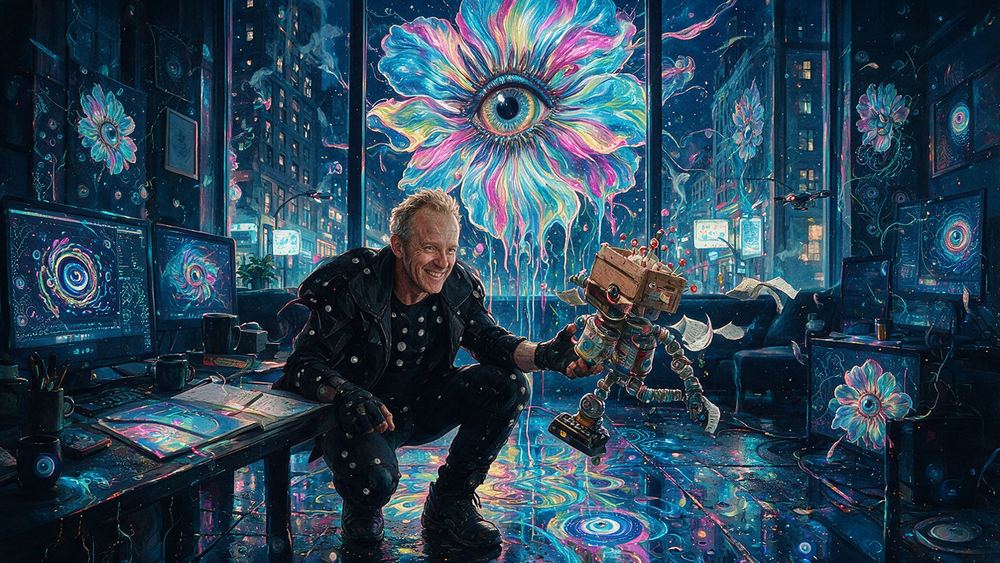 Grigore Kaczmarek, a man who animates a character built entirely from bodega parts