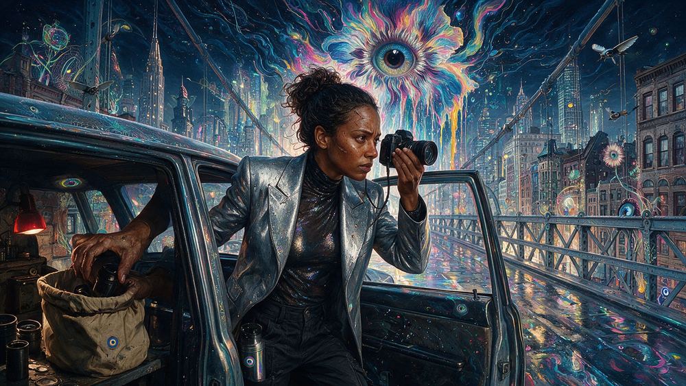 Yvonne Jean-Baptiste, a woman who shoots long exposures from a DUMBO rooftop