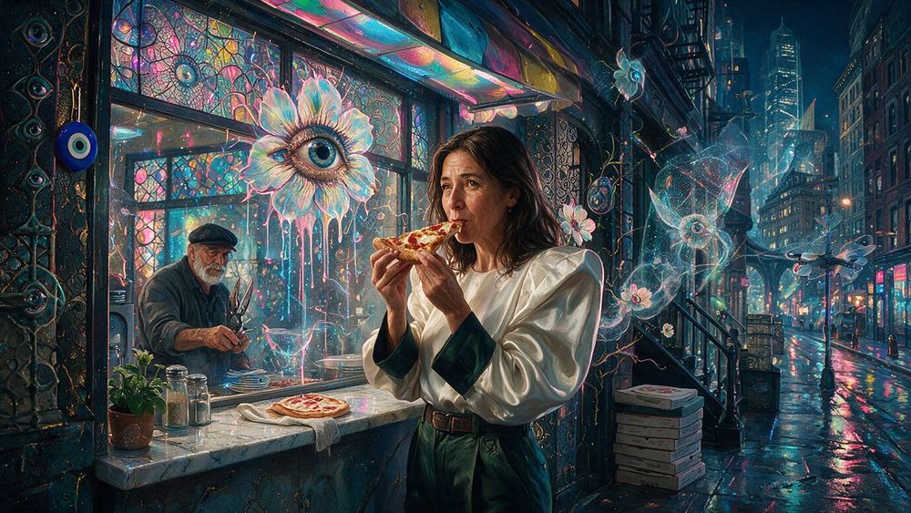 Dalia Haddad, a woman who has eaten a slice from this window every Friday since school