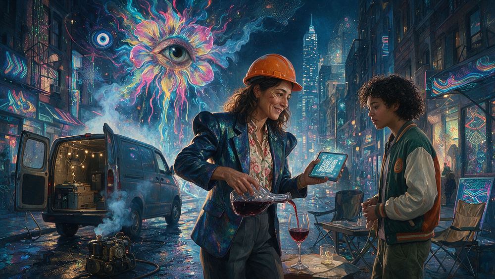 Perla Cordero, a woman pouring wine at every opening in the city