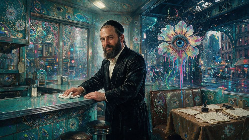 Naftali Berkowitz, a dishwasher in a diner under the elevated
