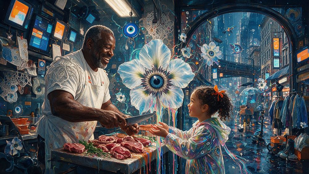 Marvin Greer, a butcher teaching his daughter the knife