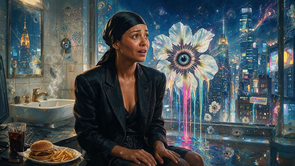 Dulce Rivas, a woman answering tickets from an office bathroom