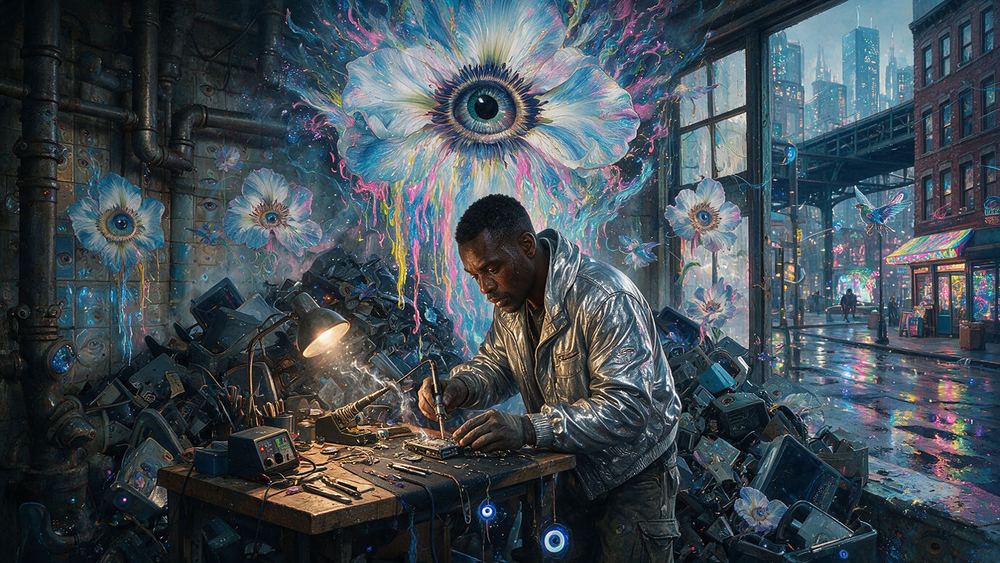 Boubacar Balogun, an electronics recycler pulling the good parts out