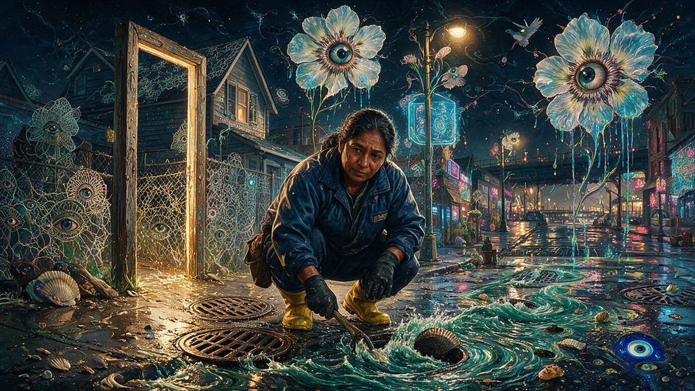 Parveen Venkatesan, a sanitation worker clearing the same four drains