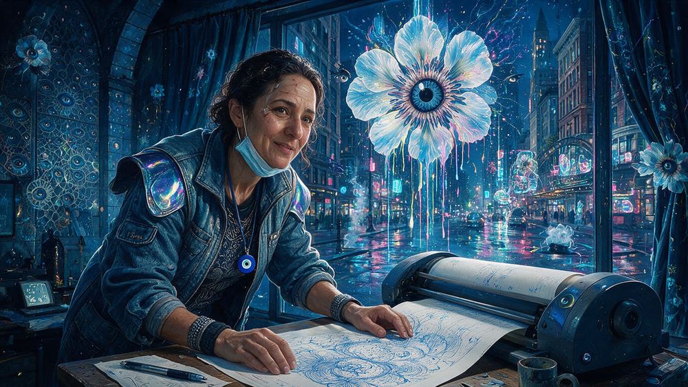 Malka Katzenberg, a technician who runs the plotters for everybody