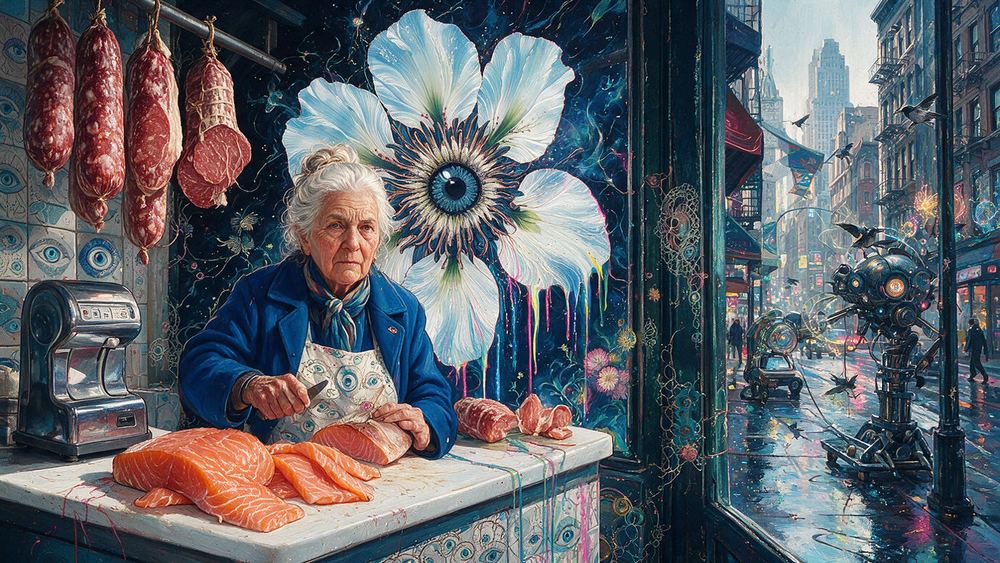 Rivka Mandelbaum, a carver who has worked the same block since the seventies
