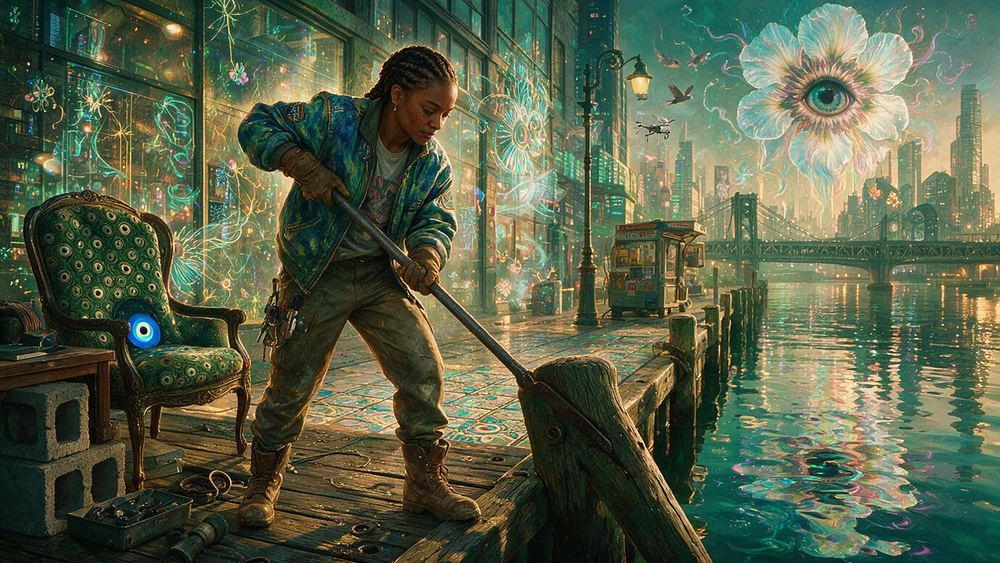 Aaliyah Pratt, a marine contractor raising a bulkhead by hand