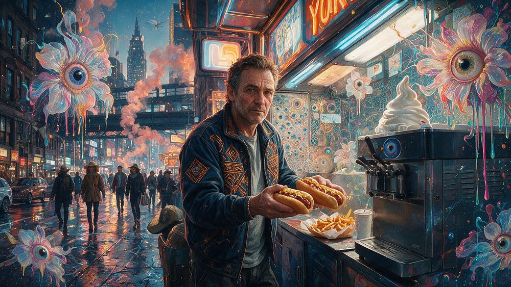 Zev Mandelbaum, a man at an Upper West Side papaya and hot dog window