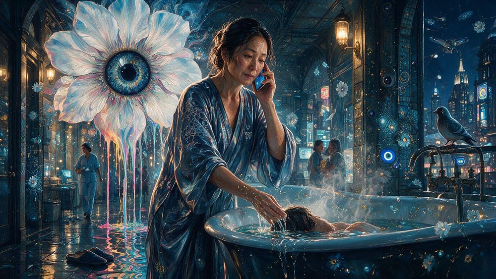Ah-lam Matsuda, a woman bathing a stranger with total tenderness