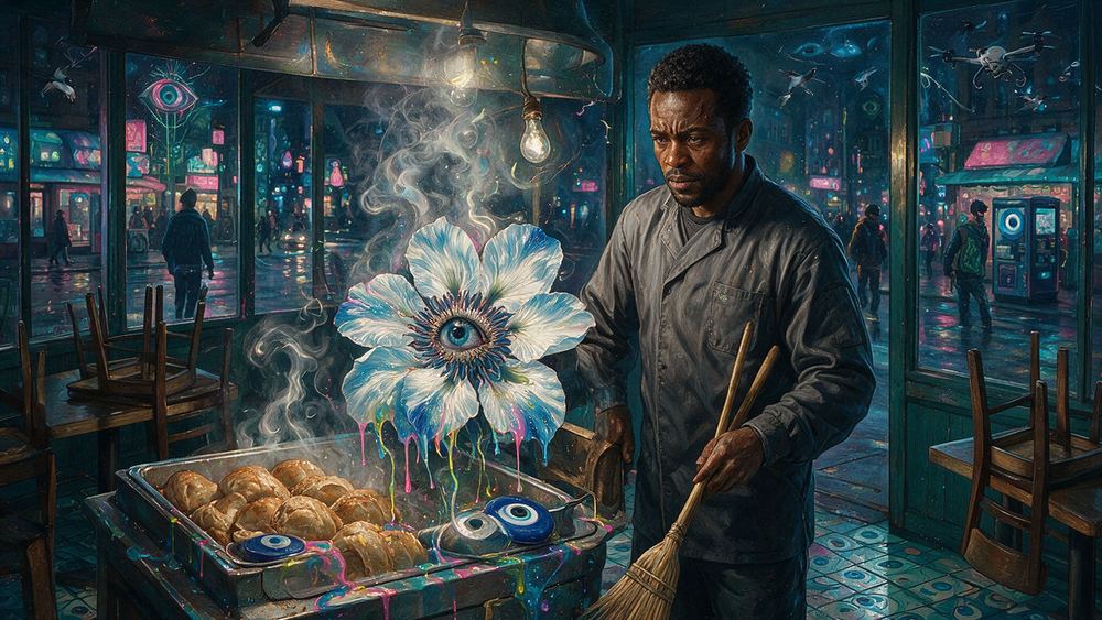 Mamadou Asante, a man who sweeps a Chinatown dining room at four in the morning