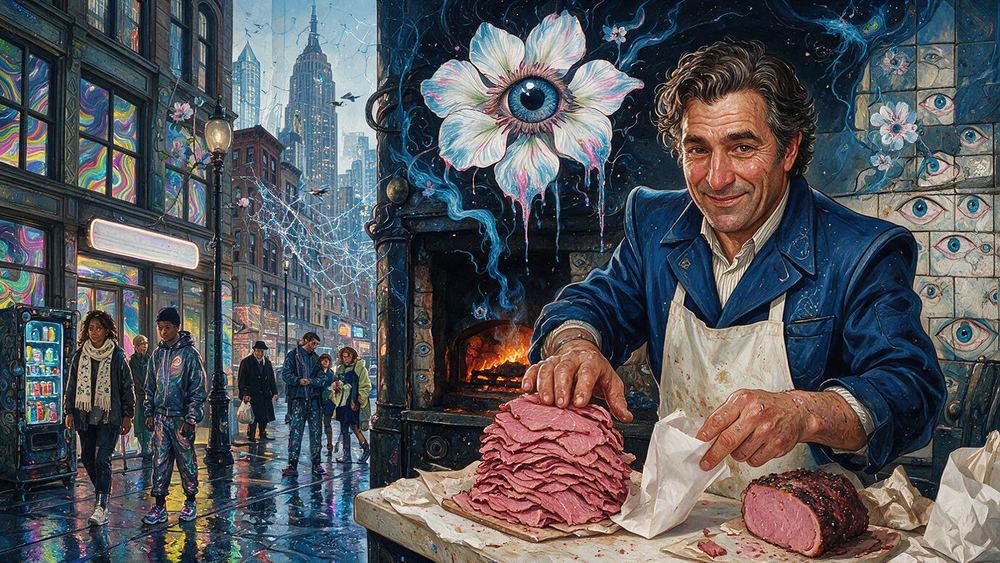 Mario Donnelly, a counterman at the Houston Street pastrami hall who works the free taste
