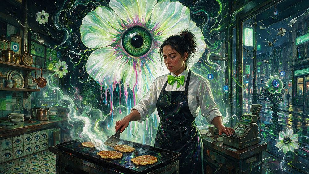 Soledad Marchena, a waitress serving the night shift their breakfast