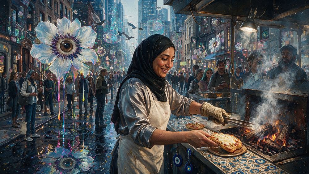 Nusrat Siddiqui, a woman who tends the wood fire in a Bushwick room