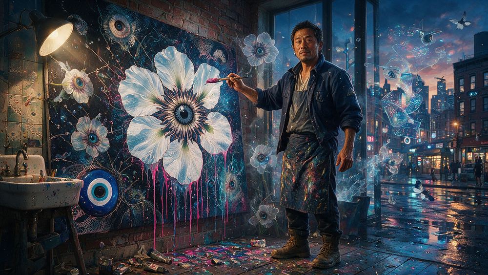 Khin Dorjee, a muralist in Sunset Park who mints the wall