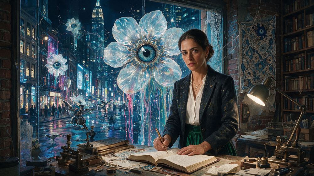 Nadia Chalabi, a notary on Court Street who has started stamping ledgers
