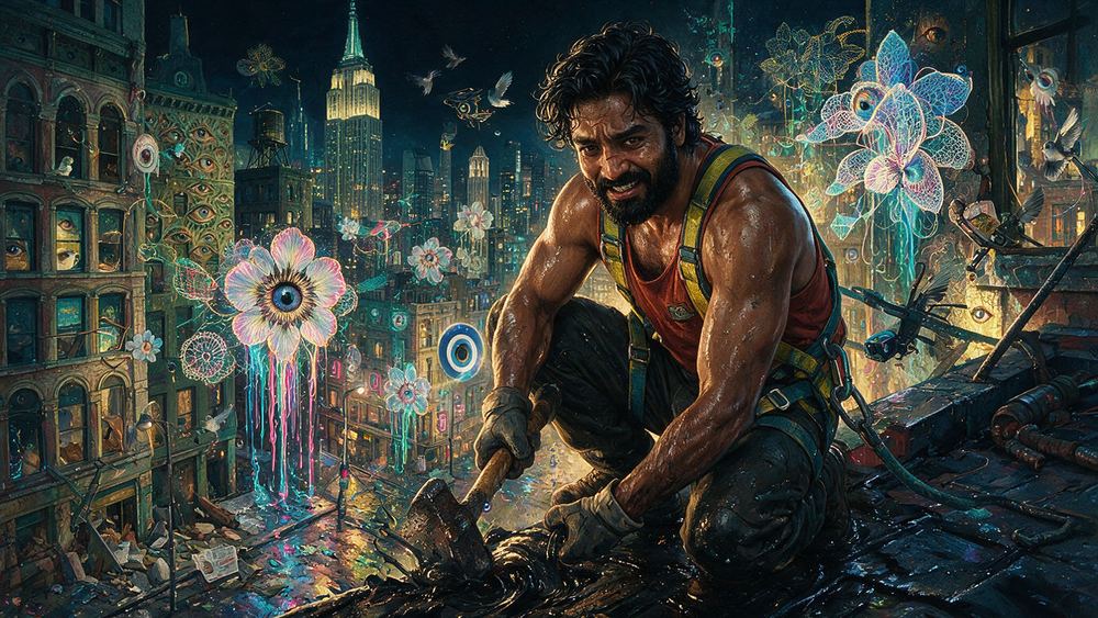 Arjun Chowdhury, a demolition worker taking apart what his father built