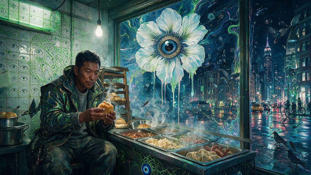 Ngawang Thapa, a man at a Houston Street knish counter with a wooden dumbwaiter