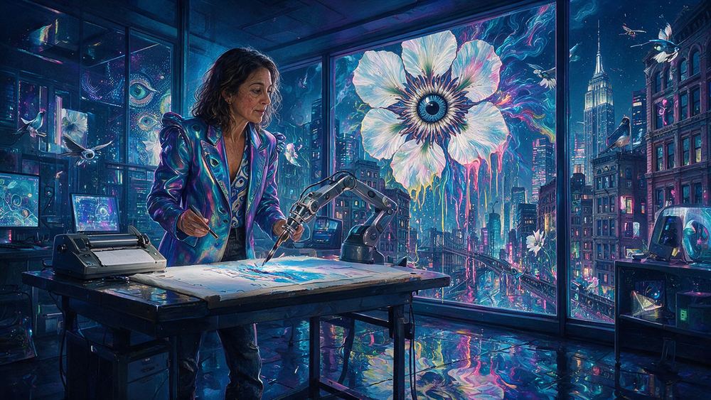 Paloma Bustamante, a woman who trains only on her own lifetime of portraits