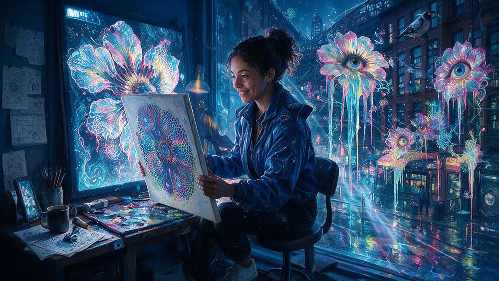 Yesenia Castellanos, an illustrator whose doodle glyphs have become a private language