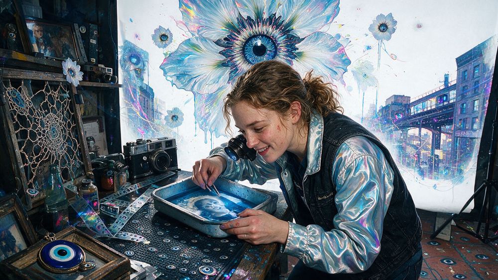 Nuala Achterman, a young shooter learning to load film in the dark