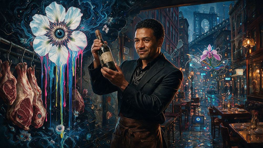Nurlan Delos-Reyes, a waiter in a Williamsburg steakhouse that takes no cards